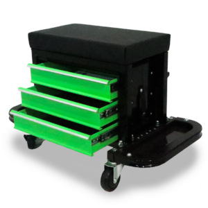 ToolTruck Mechanics 3 Drawer Tool Box Seat - Black & Green