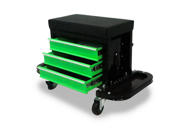ToolTruck Mechanics 3 Drawer Tool Box Seat - Black & Green - Image 3